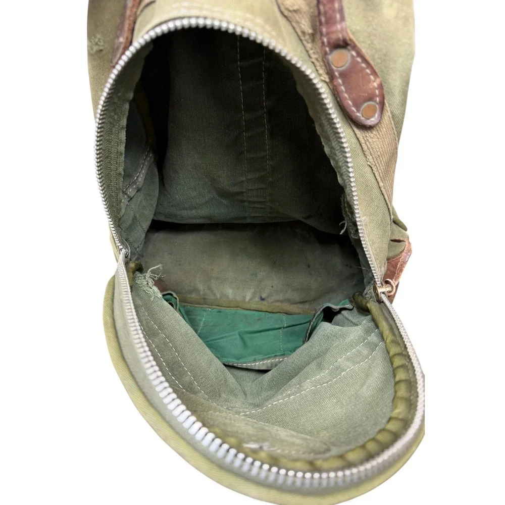Vintage The Orvis Company Canvas Leather Backpack Green Outdoor Travel‎ 80s 90s
